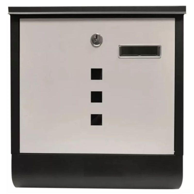 POSTALÁDA KÜLTÉRI 33.5*9*30 ÚJSÁGTARTÓVAL FEKETE-FEHÉR IMPORT START DESIGN POSTALÁDA, LEVÉLBEDOBÓ