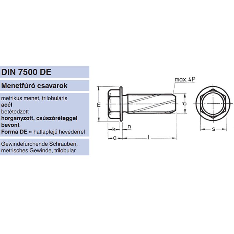 MENETNYOMÓ CSAVAR HLF M05*10 DIN 7500D HG. UTOLSÓ DARABOK 