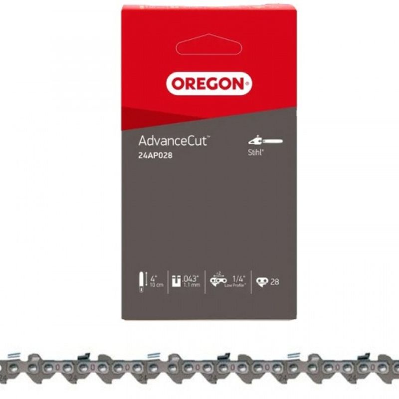 LÁNCFŰRÉSZHEZ LÁNC 1/4c 1.1mm 28 SZEMES  D3,2mm reszelő OREGON 24AP028