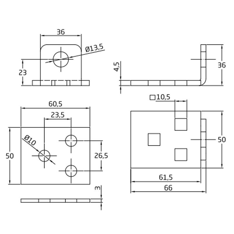 AMIG 3/12320 - MHA 250 LAKATPÁNT EDZETT 60mm HG. U ALAKÚ CSAVAROKKAL EGYÜTT  LAKAT-LAKATPÁNT-LÁNC