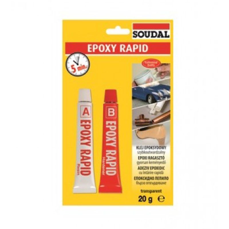 RAGASZTÓ 5PERCES 20g 2*15ML EPOXY RAPID PIROS CSOM SOUDAL 124683 RAGASZTÁSTECHNIKA