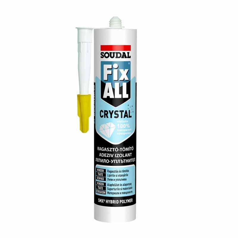 RAGASZTÓ-TÖMÍTŐ FIX-ALL 290ML CRYSTAL SZÍNTELEN SOUDAL 119382 RAGASZTÁSTECHNIKA