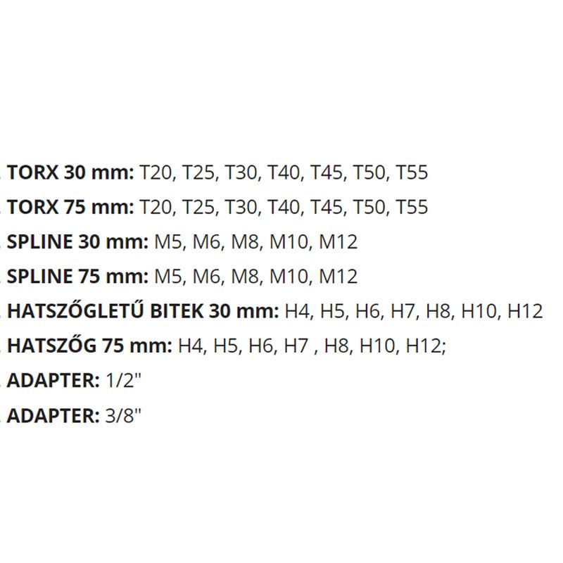 YATO 0400 BEHAJTÓHEGY KÉSZLET 40 részes (HX:SPLINE:TORX)  BIT ÉS BEHAJTÓ HEGYEK