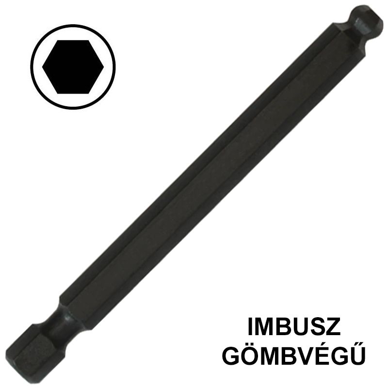 BEHAJTÓHEGY IMBUSZ SW02/76mm HOSSZÚ-GÖMBVÉGŰ 1/4col C6,3 BONDHUS 10852 BIT ÉS BEHAJTÓ HEGYEK