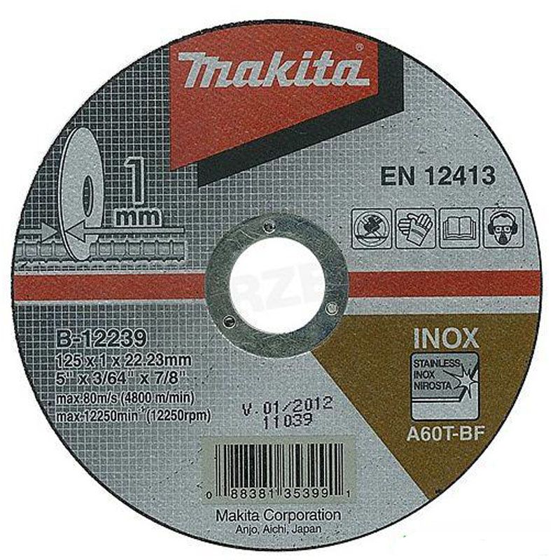 MAKITA B-12239 VÁGÓKORONG INOXHOZ D125*1.0Q 22LYUK A60T-BF T41 LAPOS 