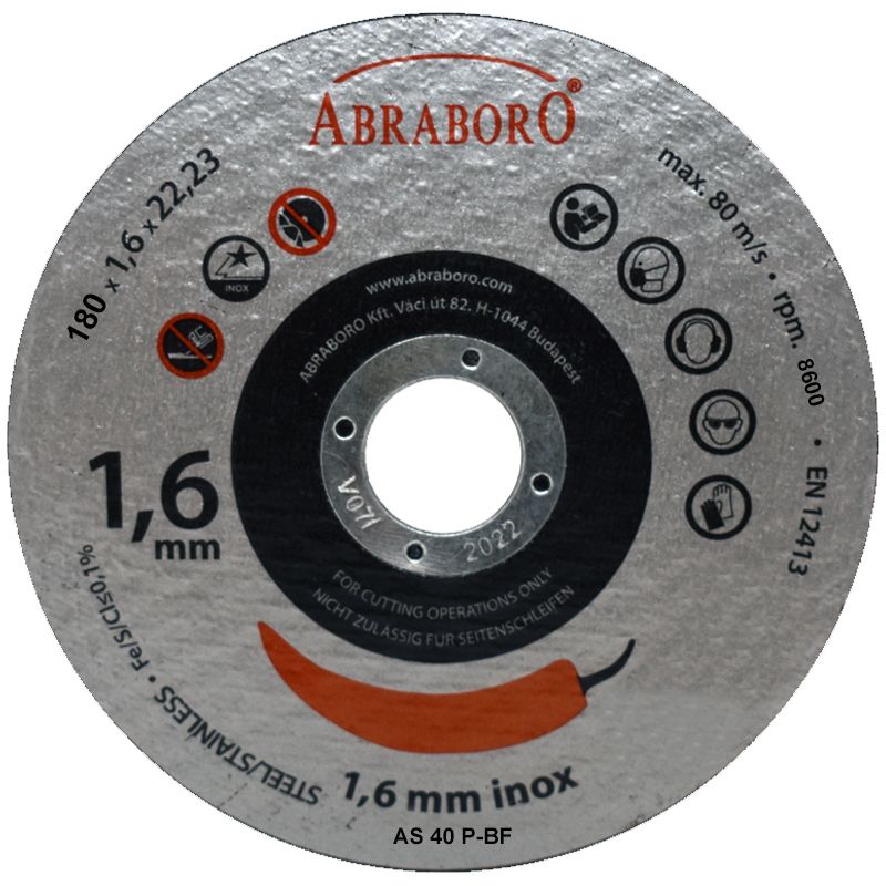 VÁGÓKORONG INOXHOZ D180*1.6 CHILI 22LYUK AS40PBF T41 LAPOS IMPORT VÁGÓKORONG INOXHOZ D180*1.6 CHILI 22LYUK AS40PBF T41 LAPOS IMPORT