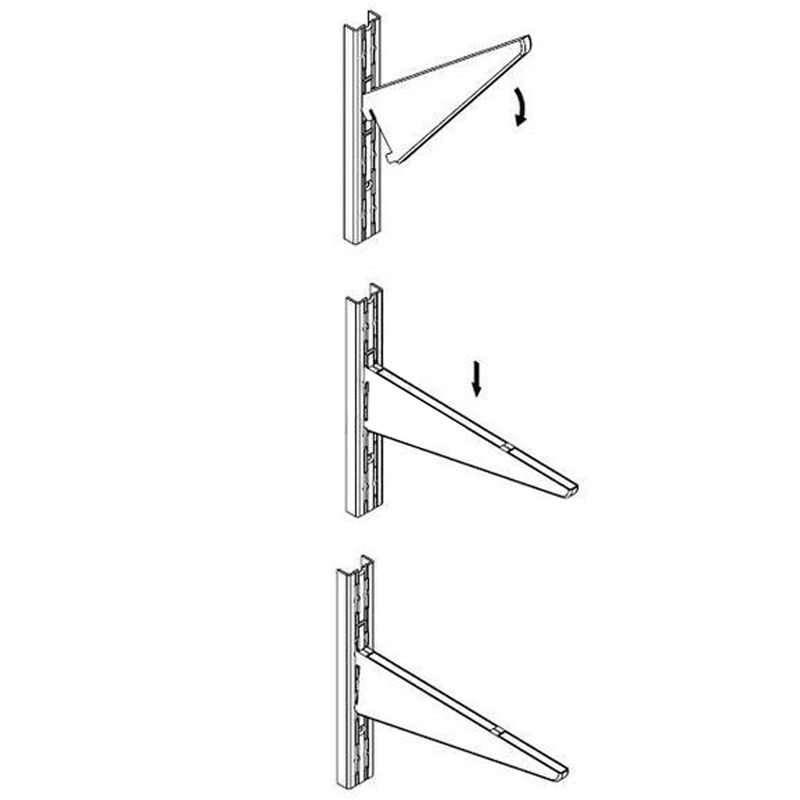 AMIG 8100/8012 POLCTARTÓ KONZOL 37cm BIANCO-FEHÉR (AL-FE KARMOKKAL) 