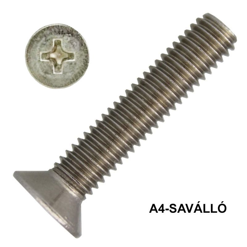SFKH CSAVAR M6*20 DIN 965 A4 PH SAVÁLLÓ  METRIKUS CSAVAROK