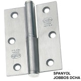 AMIG 424/4664 - MHA 477 AJTÓPÁNT SZÖGLETES 90*65*2,5mm INOX JOBB/DCHA  AJTÓVASALAT