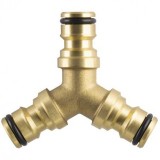 Y-ELOSZTÓ SÁRGARÉZ KUPLUNGHOZ-3ÁGÚ AQUAJET 341 LOCSOLÁSTECHNIKA