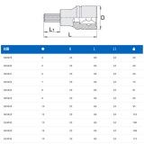 UNIOR 600978 DUGÓKULCS BEHAJTÓHEGY 1/2col 192/2HX/04*24mm IMBUSZ  SZERSZÁM-KULCSOK