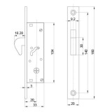 ZÁRTEST PORTÁL 30mm TŰKULCSOS KAMPÓS FÉMSZERKEZETHEZ ANBO 1684CH AJTÓZÁR