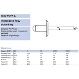 HÚZÓSZEGECS NYITOTT 4.8*25 DIN 7337A FGF NAGYFEJ ALU-ACÉL DSU ASL POPSZEGECS-HÚZÓSZEGECS