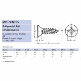 LEMEZCSAVAR SFKH D4.2*19 DIN 7982 A2 PH INOX 