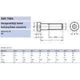 BK HENG. ALACSONYFEJŰ M10*40 DIN 7984 A2 NEM CSAPOLT INOX  METRIKUS CSAVAROK