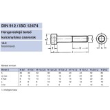 BK HENGERESFEJŰ M10*1.25*90 DIN 912 12.9 NAT. IMPORT METRIKUS CSAVAROK