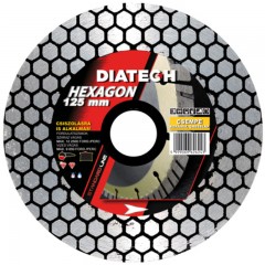 DIATECH HCSVK-125 VÁGÓ-CSISZOLÓTÁNYÉR D125mm HEXAGON  GYÉMÁNTSZEMCSÉS VÁGÓKORONG