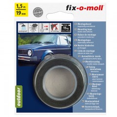 FIX-O-MOLL 4519 RAGASZTÓSZALAG KÉTOLDALAS 1,5M*19mm POWER-TECH.FEKETE  CSOMAGOLÓANYAG