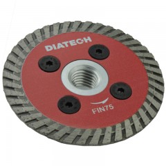 DIATECH FIN75 VÁGÓKORONG TURBÓ 75mm MINI M14 FLANSSAL  GYÉMÁNTSZEMCSÉS VÁGÓKORONG